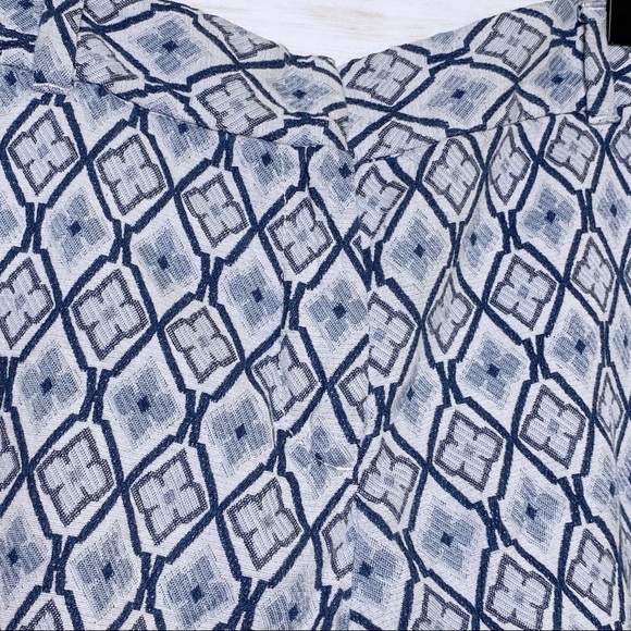 Loft Blue Diamond Textured Twill Shorts - Size 16 - Picture 5 of 8